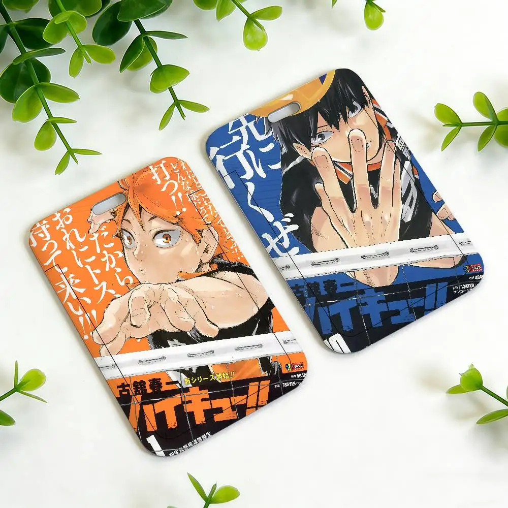 Anime H-Haikyuu V-Volleyball ID Card Holder Neck Strap Pendant Door Holder Lanyards Keychain Work Credential Case Gift
