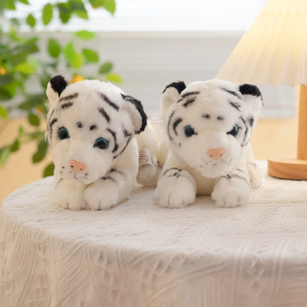 Lovely New Arrival Simulated White Tiger Plush Toys Cute Siberian Tiger Dolls White Bengal Tiger Ragdoll Girl's Birthday Gift