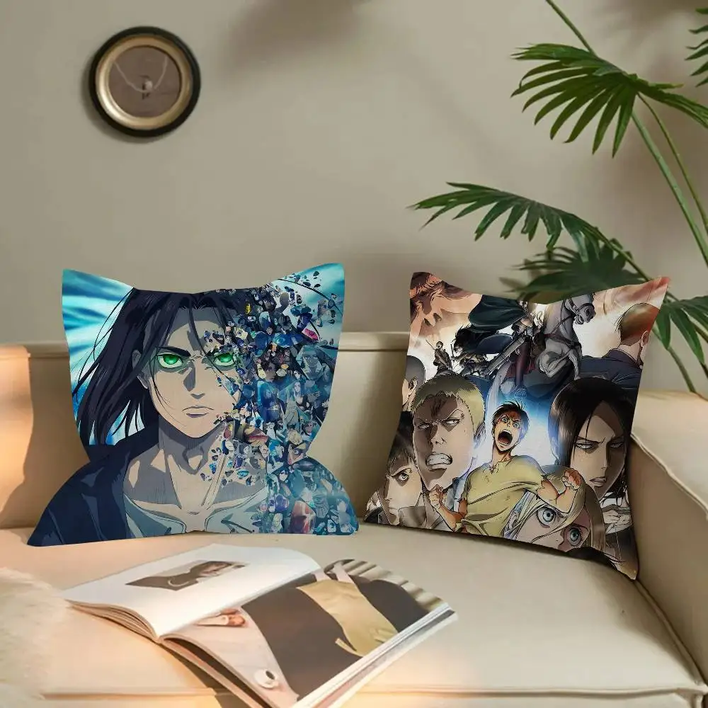 Anime A-Attack on T-Titan Cushion Cover Car Throw Pillow Case For Sofa Car Christmas Gift 40x40cm 45x45cm