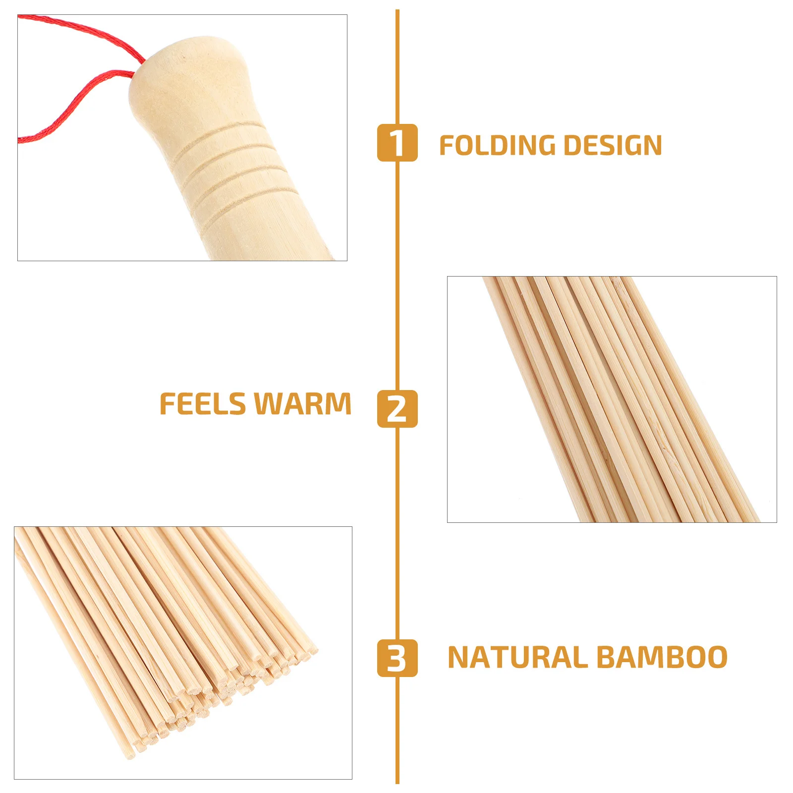 

2Pcs Ergonomic Bamboo Massage Rod with Non-Slip Grip Full Body Knocking Sticks for Fatigue Relief Circulation Boost
