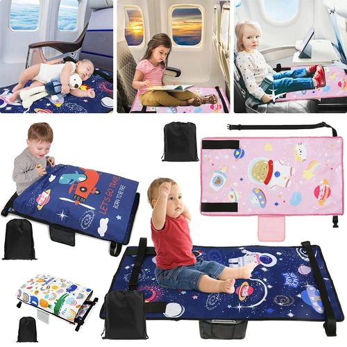 Cama de avión de viaje para niños, cama con pedales para bebé, reposapiés de viaje portátil, hamaca, cama para niños, extensor de asiento de avión, reposapiés para niños