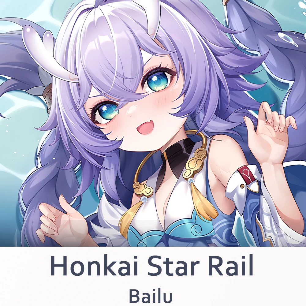 

Honkai Star Rail Bailu Dakimakura 2WAY Hugging Body Pillow Case Anime Otaku Pillow Cushion Cover