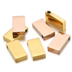 5Pcs/Lot Stainless Steel Square Rectangular Beads Bulk Spacer Beads for DIY Necklace Bracelet Jewelry Making Accessories 8x15mm