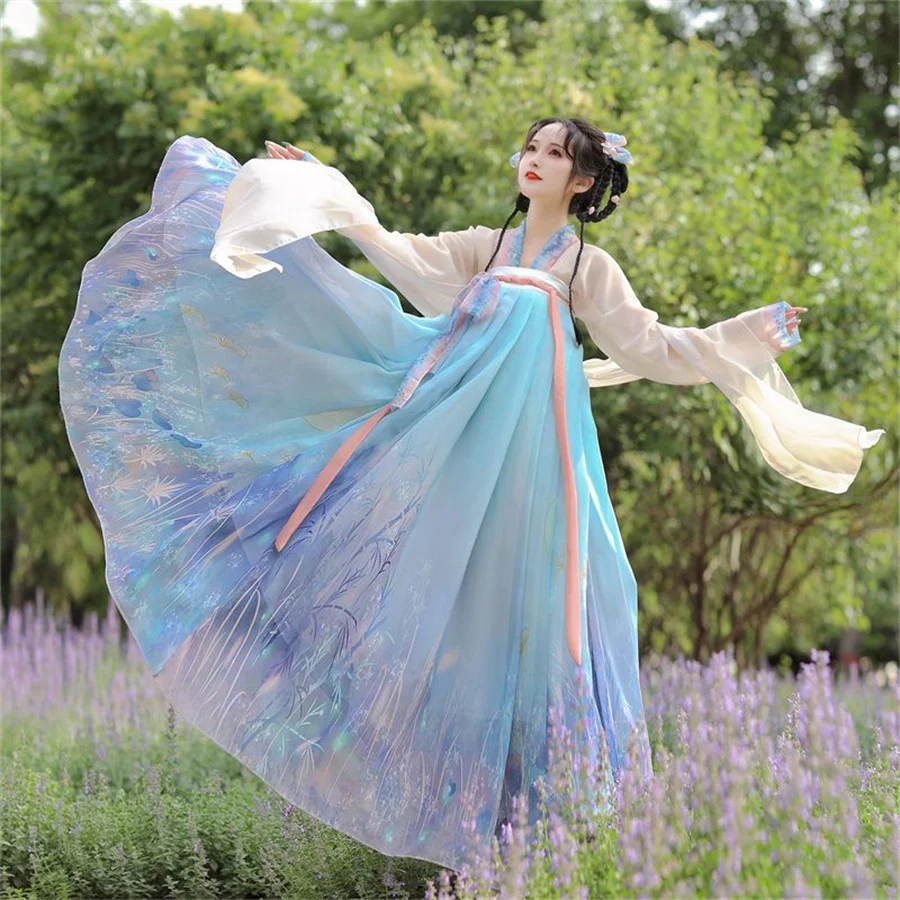 

Chinese Traditional Hanfu Costume Woman Ancient Han Dynasty Dress Oriental Princess Dress Lady Elegance Tang Dynasty Dance Wear