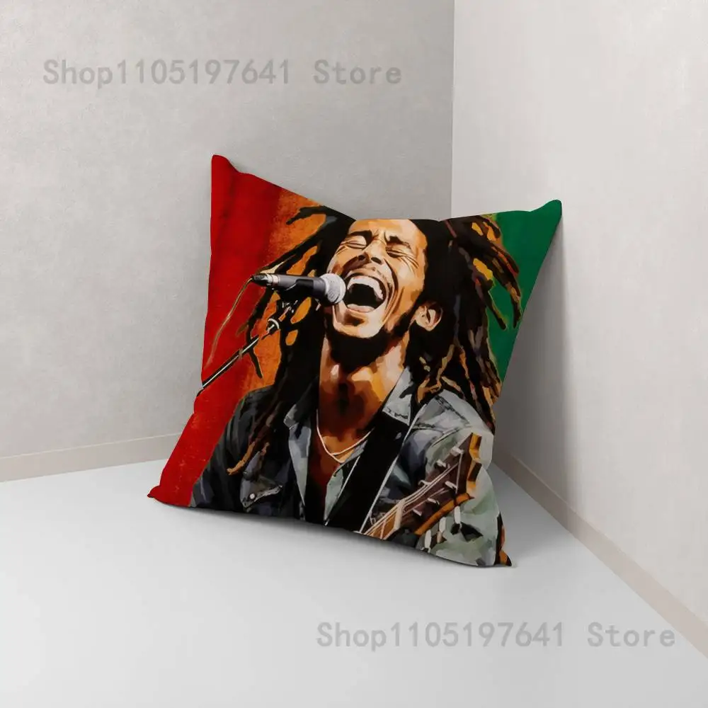 Bob Marley Rasta Lion Federa per divano Decor Car Office Room Stampa Fodera per cuscino Decorazioni e protezione