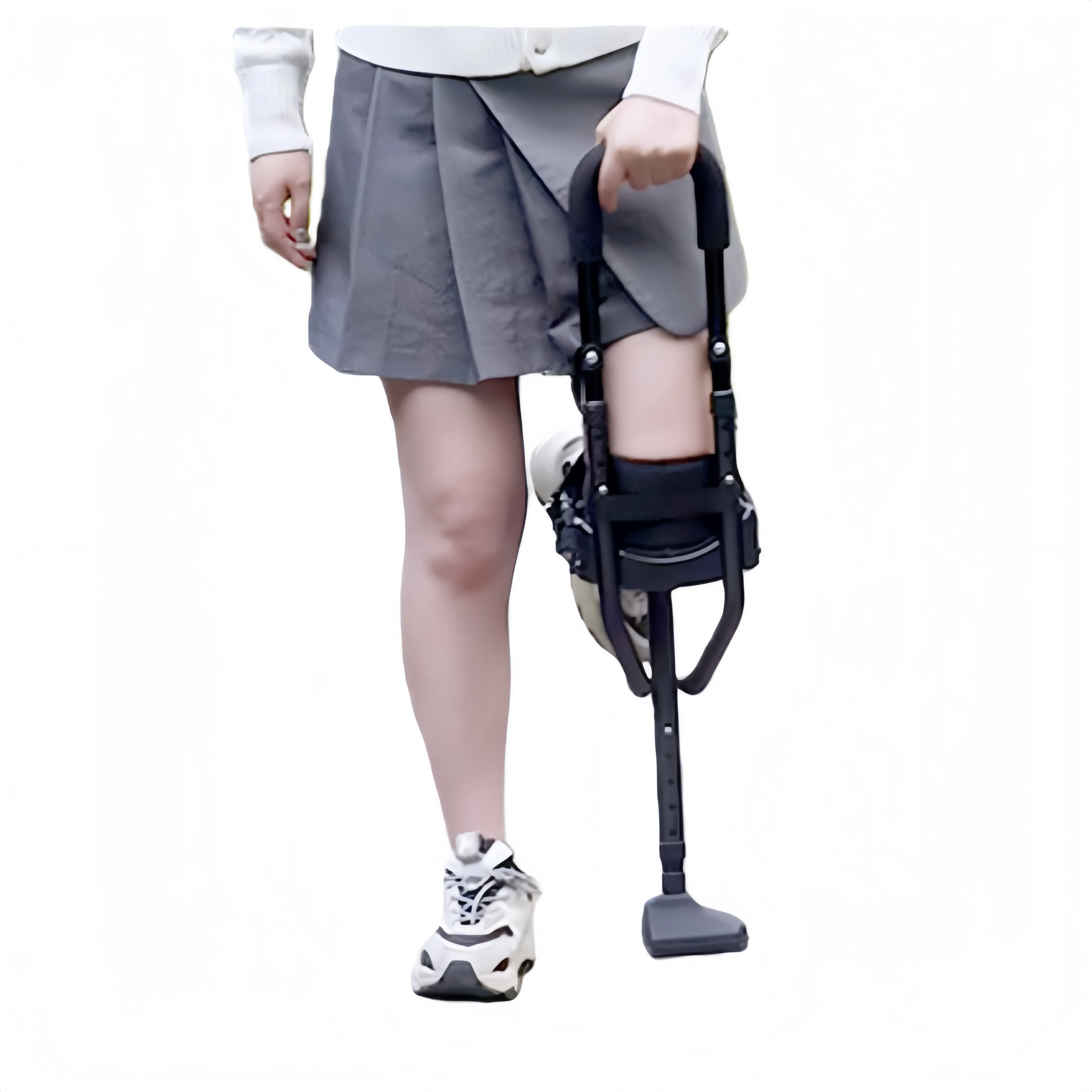 Hands-free Anti-slip Walking Stick Leg Support Walking Aid Adjustable Height Assistive Walking Aid Lightweight Adult Walker