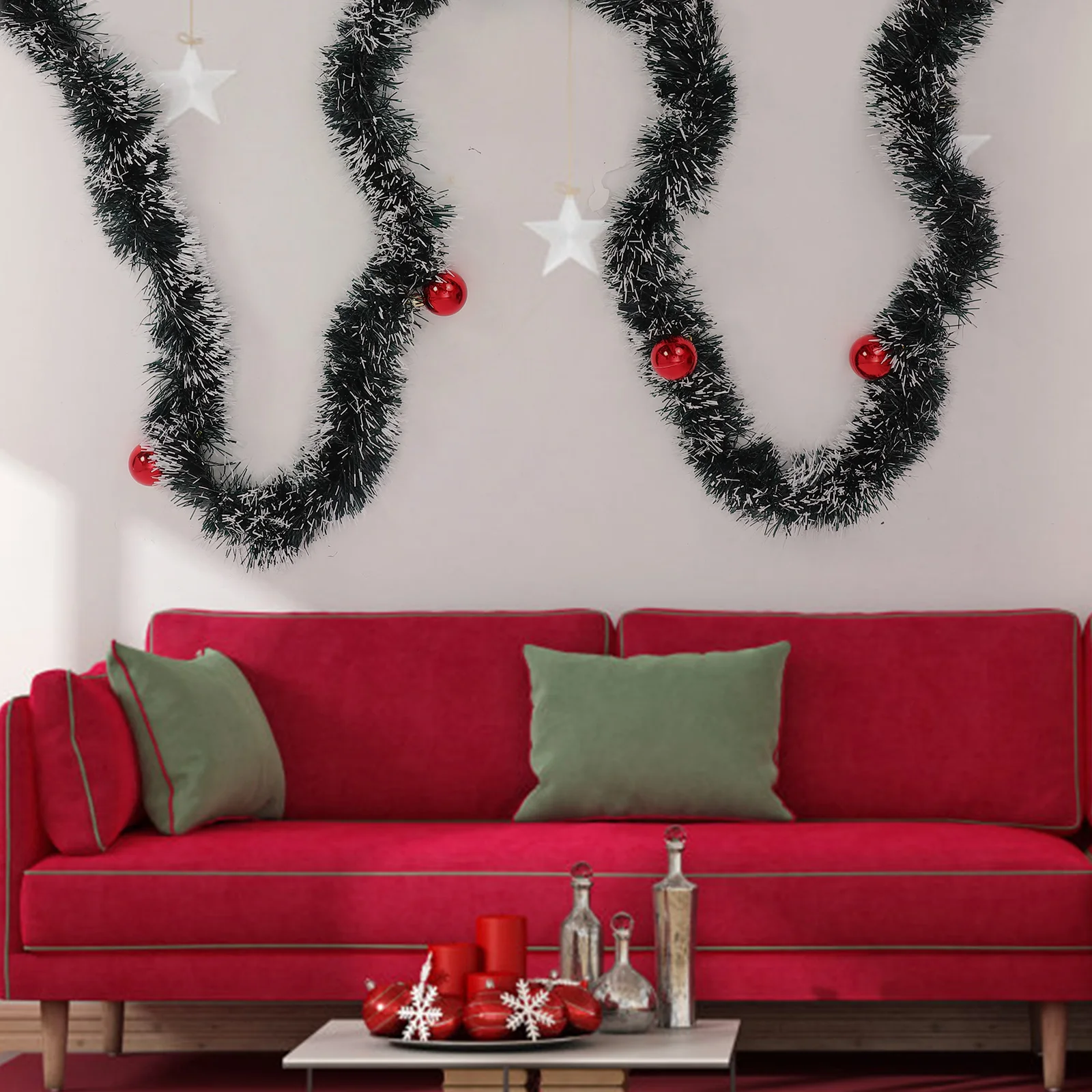

14pcs Festive Christmas Garland Decoration Bright Pc Iron Wire Hanging Garland For Classroom Home Office Party Large