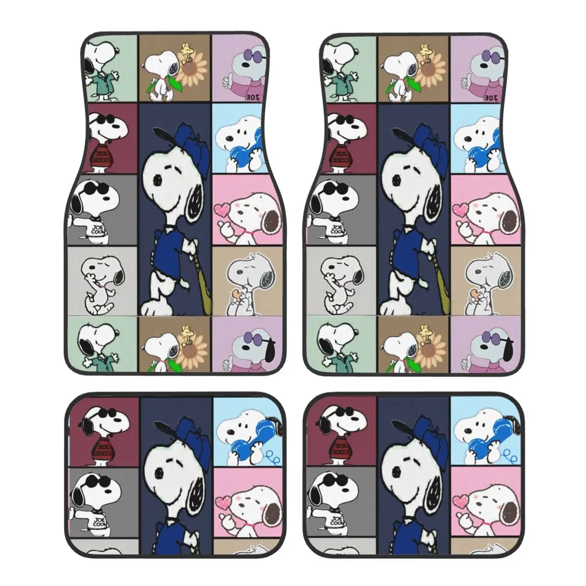 

Snoopys Cartoon Dog Floor Mats for Cars All-Weather Anti-Slip Floor Mats Liner Full Set Car Accessories