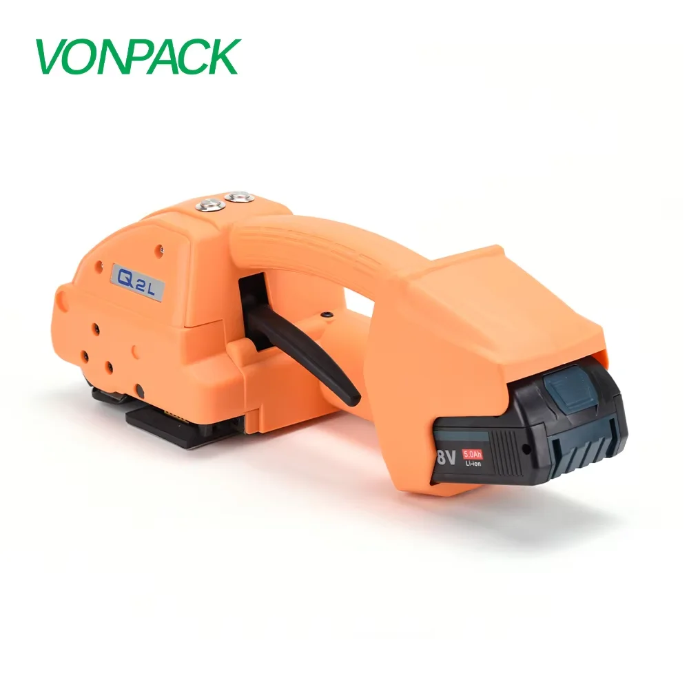 VONPACK Q2Lバッテリー式結束機 マニュアル PP PETバンド 電動携帯機械 プラスチックカートンパレット用包装機