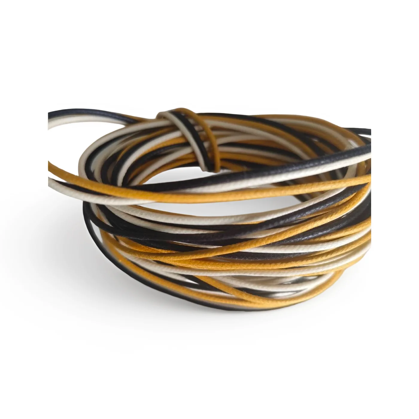 10 White 10 Black 10 Yellow 30ft Gavitt Fabric Pre-Dyed 7-Strand Push Back 22-Watt Retro Style Guitar Cord