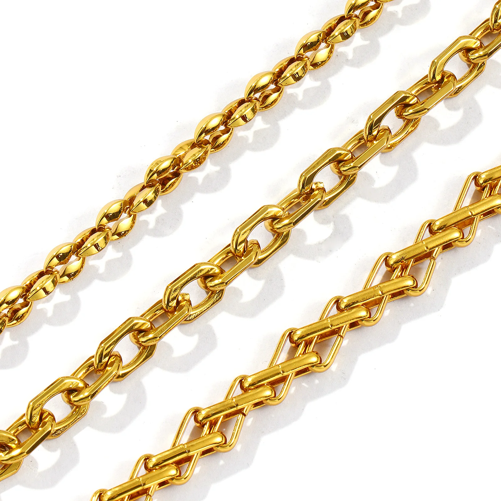 1 Piece Fashion Bracelet 18K Gold Plated 304 Stainless Steel Link Cable Chain Bracelets For Women Men Gift 17cm(6.7