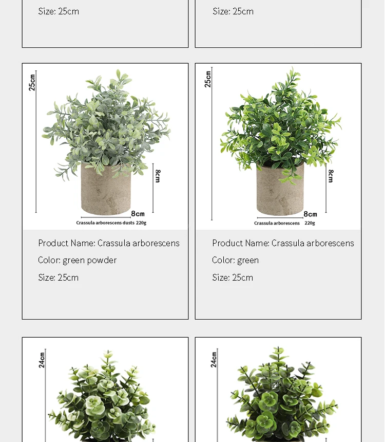 Künstliche Pflanze Topf Eukalyptus Pflanze kleine gefälschte Blume Bonsai mit Topf Mini Pflanze Desktop Office Home Restaurant Dekoration – Detail 12