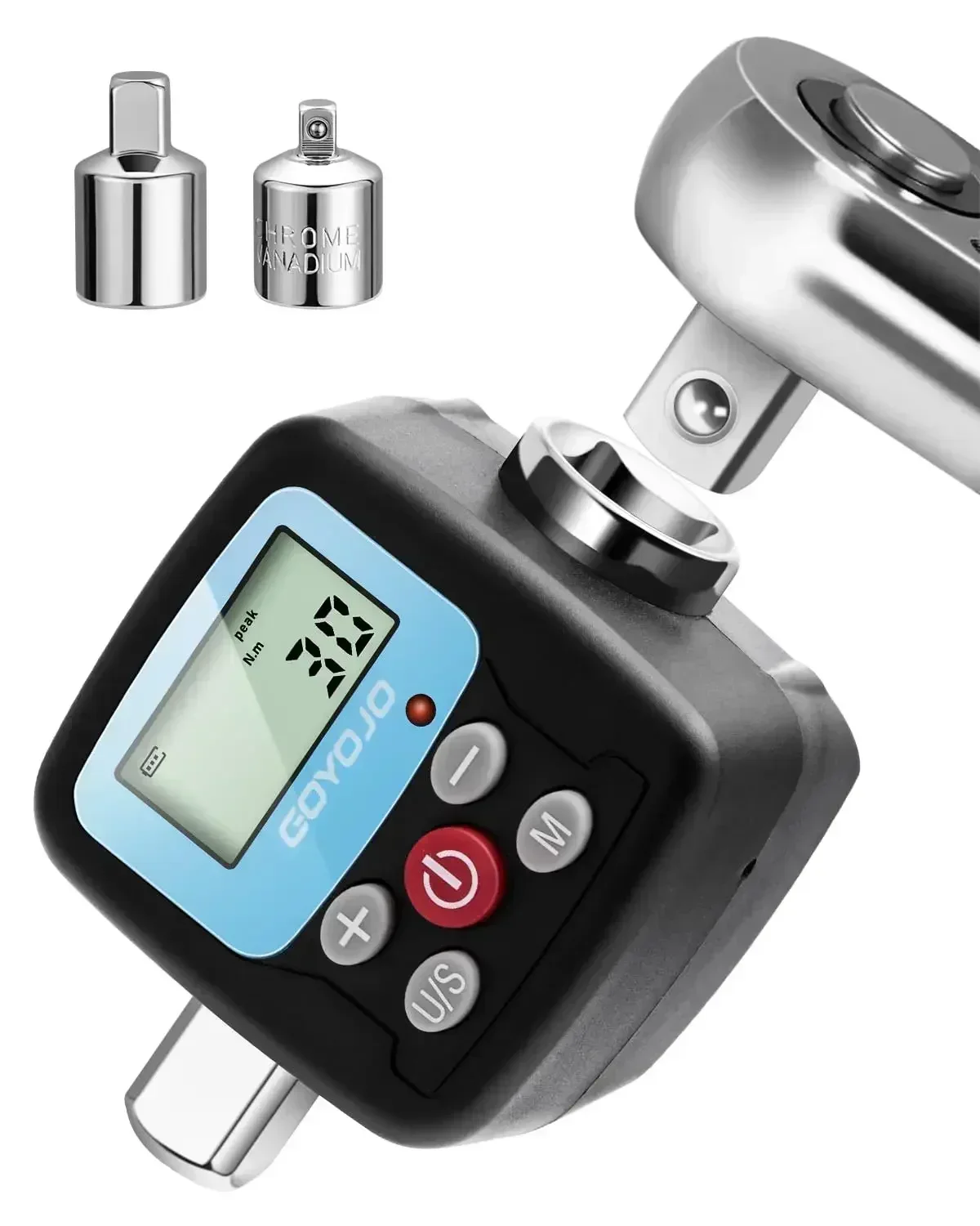 

Digital Torque Wrench Adapter - Precision Electronic Torque Tool Converter and Meter with LCD Display, Includes 1/2", 1/4