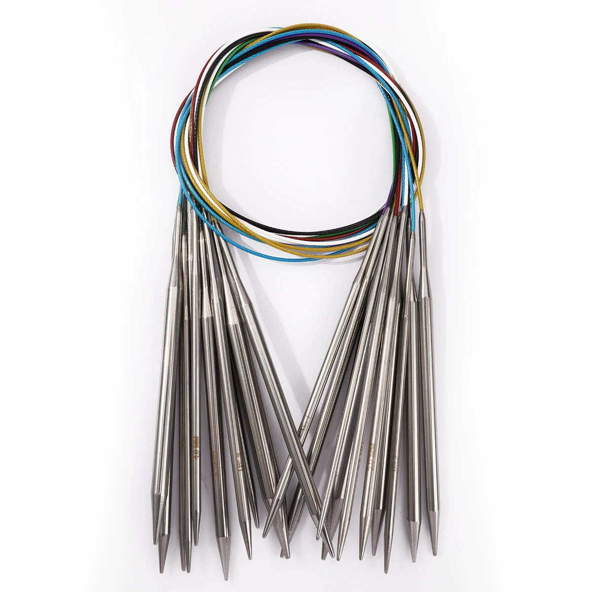 80cm Durable Circular Knitting Needles, Stainless Steel Weaving Pins for Sweater Scarf Making, DIY Knitting Accessories
