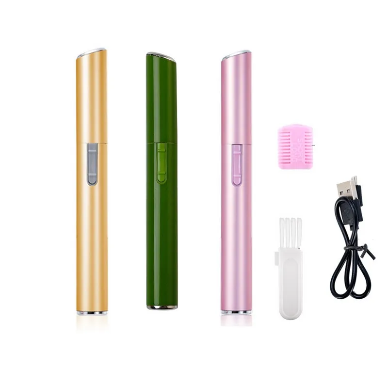 Portable Mini Pink Electric Eyebrow Trimming Hair Remover For Women Body Facial Shaver Hair Blade Razor Epilator USB Rechargable