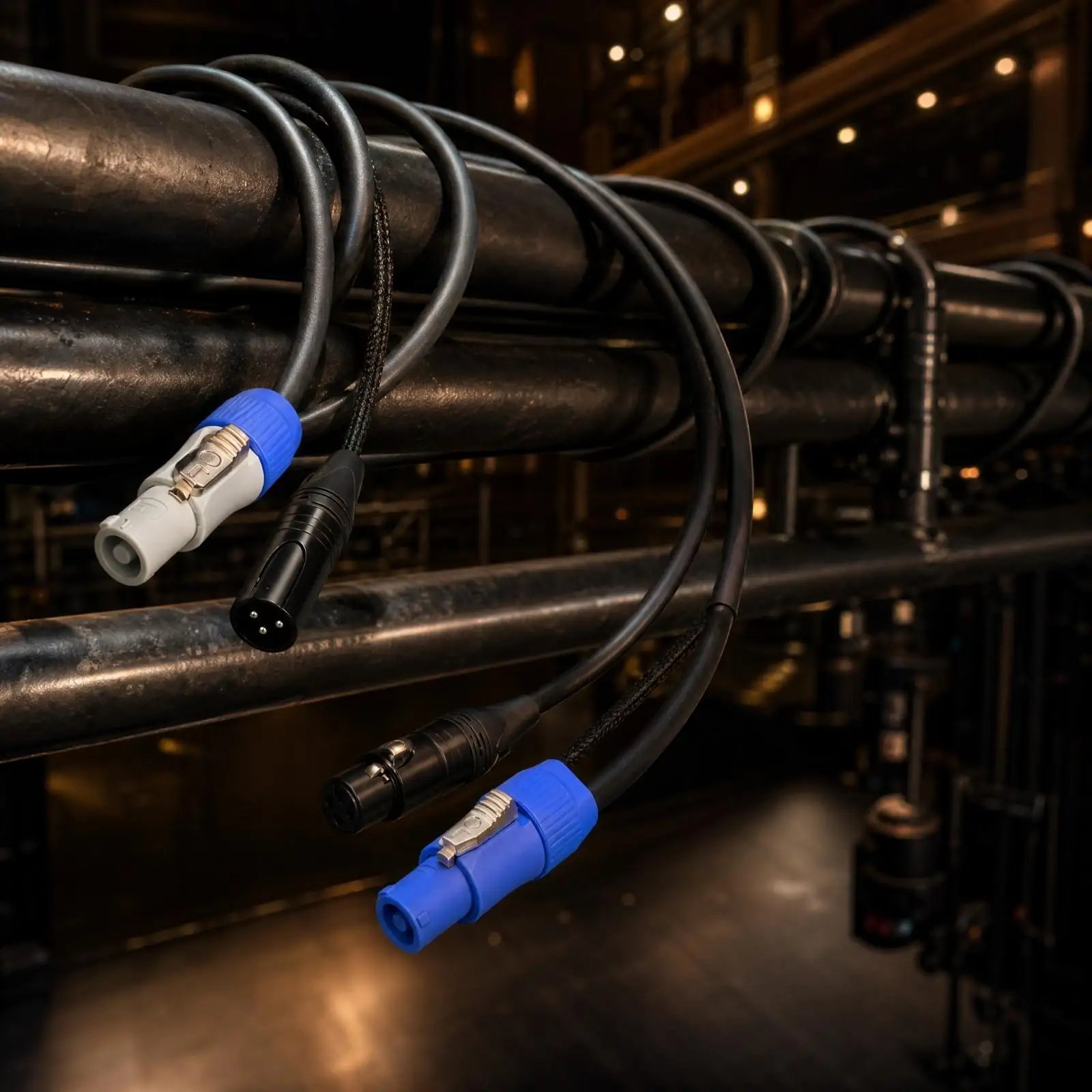 3-Pin XLR Conector Eléctrico Composite Cable PVC Jacket Conector Eléctrico DMX512 Combo Cable Interference-Resistant for Event