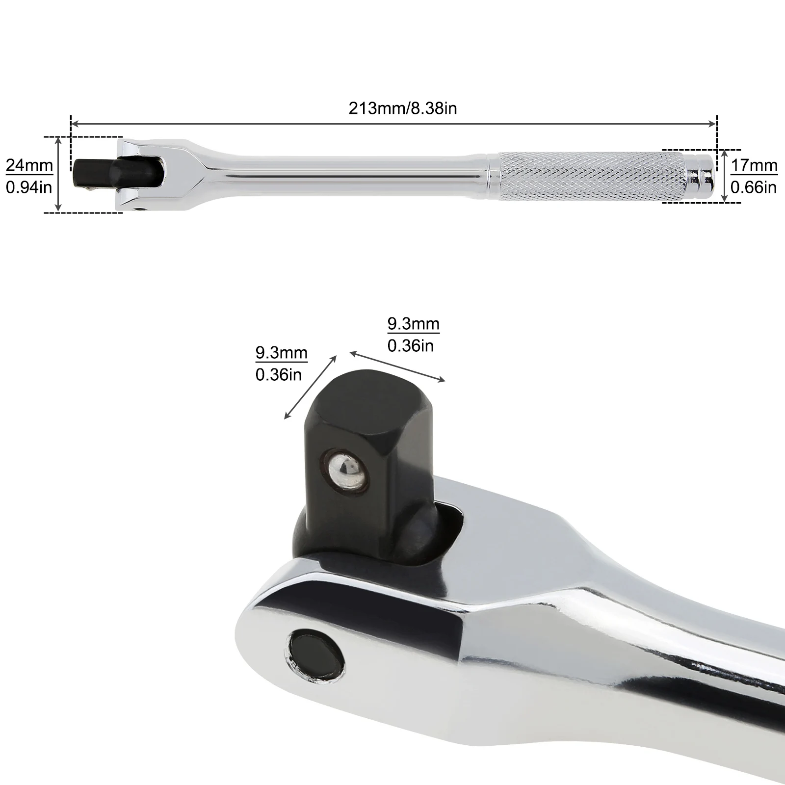 Llave de cabeza de actividad de barra de fuerza larga, llave de tubo con palanca de fuerza fuerte, mango de dirección, herramientas manuales, 1/2F, 15/18 pulgadas