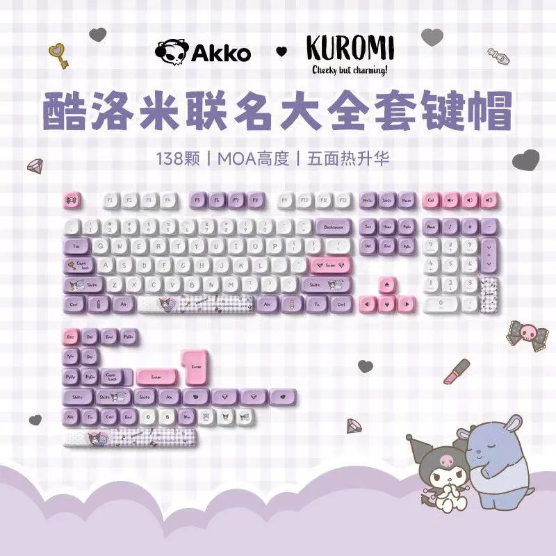 Kulomi Theme Key Heat Sublimation PBT Customized Personalized Keycaps MOA for Girls as gift Cute Full Set Replacement Keycap