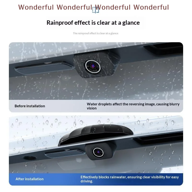 Car Rear View Camera Rain Cover Waterproof Scratch Resistant Protector Universal Fit for All Car Outdoor Driving Use