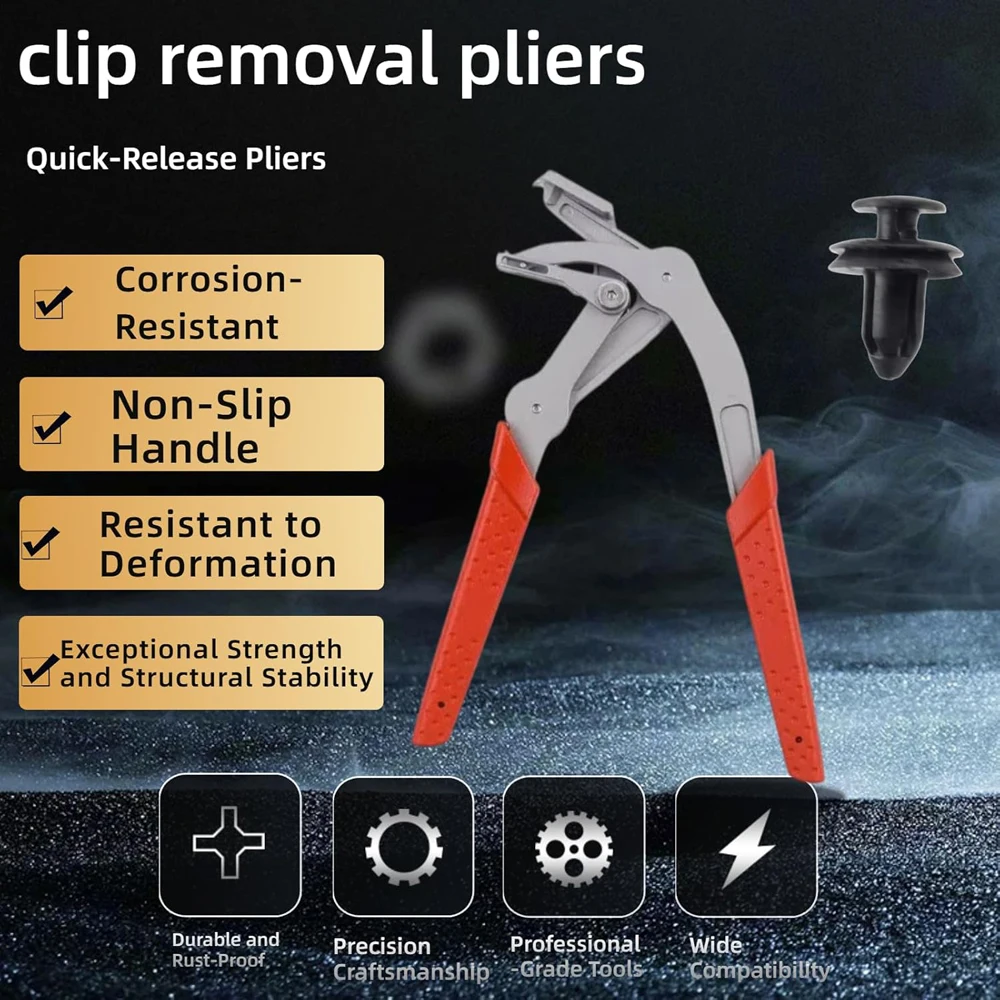 Auto-Clipzange für die Entfernung von Türverkleidungsclips, Armaturenbrett-Innenverkleidungszange, spezielles Autoreparaturwerkzeug – Detail 9