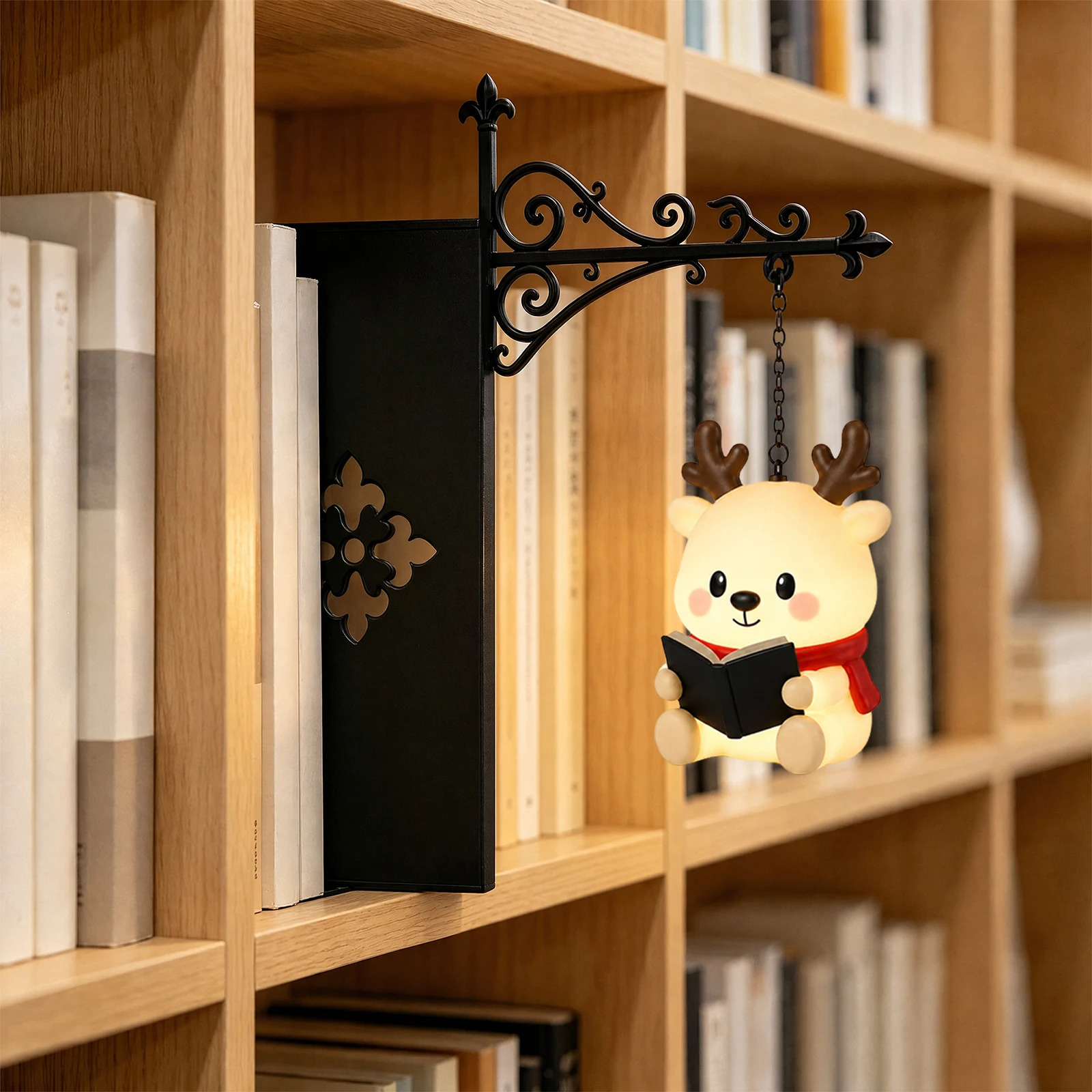 Bookshelf Lantern Light Iron Craft Library Lamp Vintage Lantern Book Nook Reading Nook Lamp