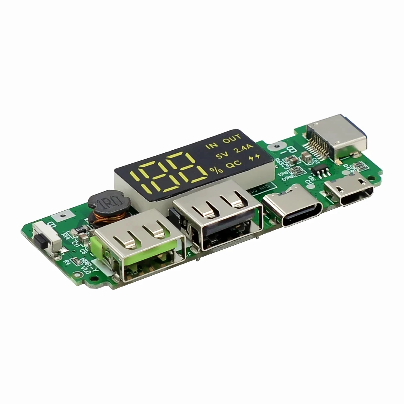 LED Dual USB 5V 2.4A Micro/Type-C USB Mobile Power Bank 18650 Charging Module Lithium Battery Charger Board Circuit Protection