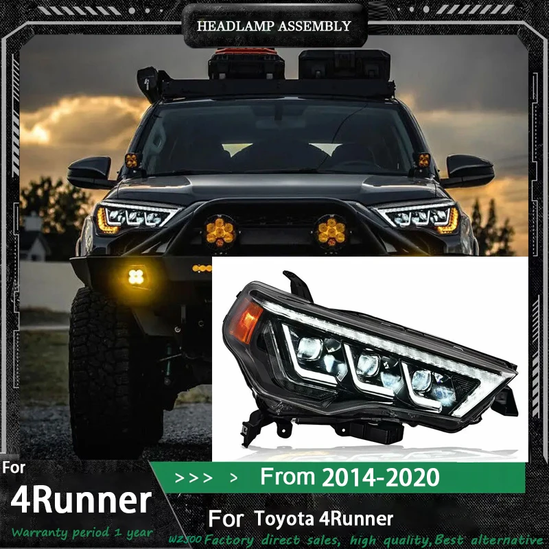 

Car Headlights For Toyota 4runner 2014-2020 3 LENS LED Headlamp Assembly Upgrade High Configure Projector Lens Accessories Kit