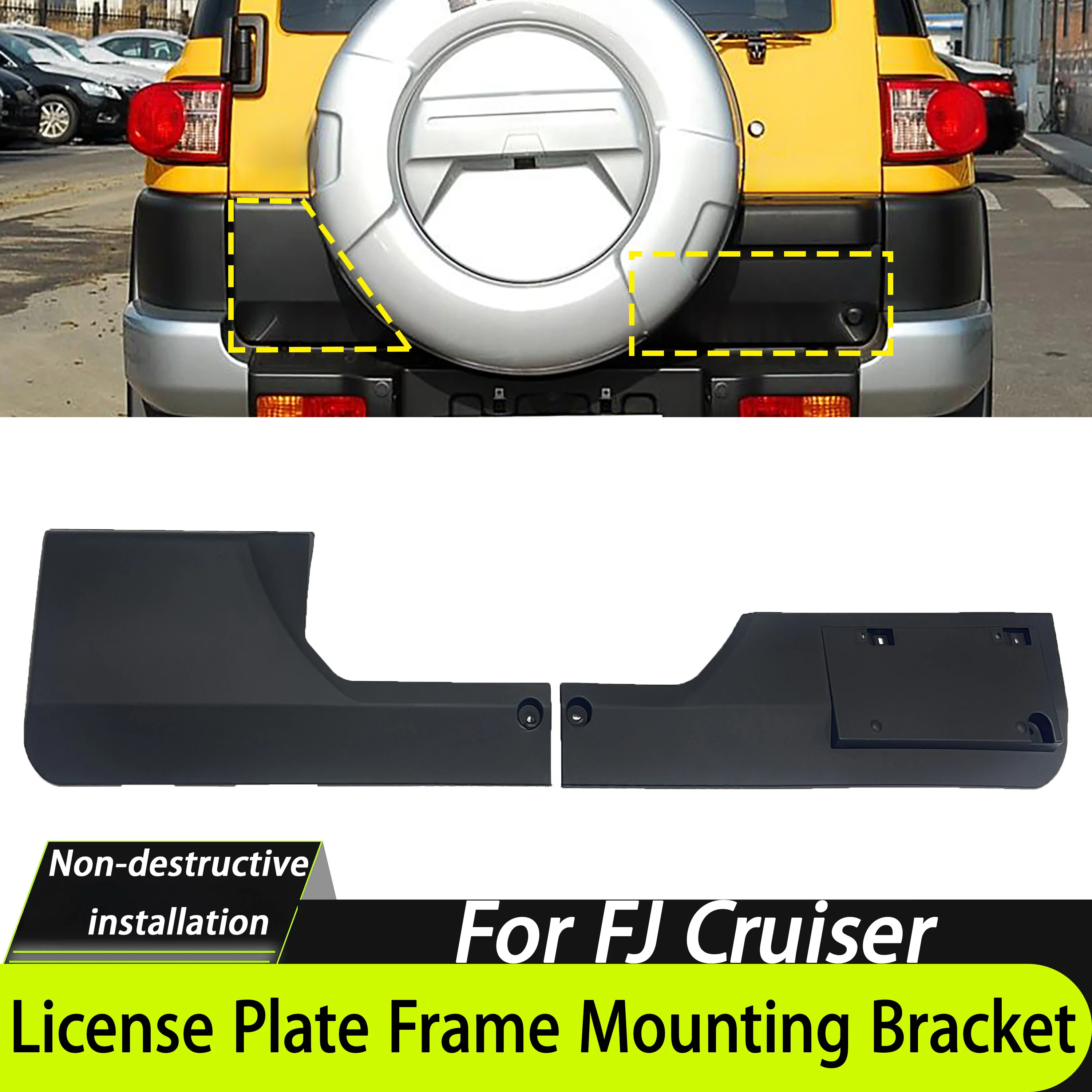 For 2007-2022 Toyota FJ Cruiser Modified Tailgate Back Trim Panel And License Plate Bracket Fixing Bracket