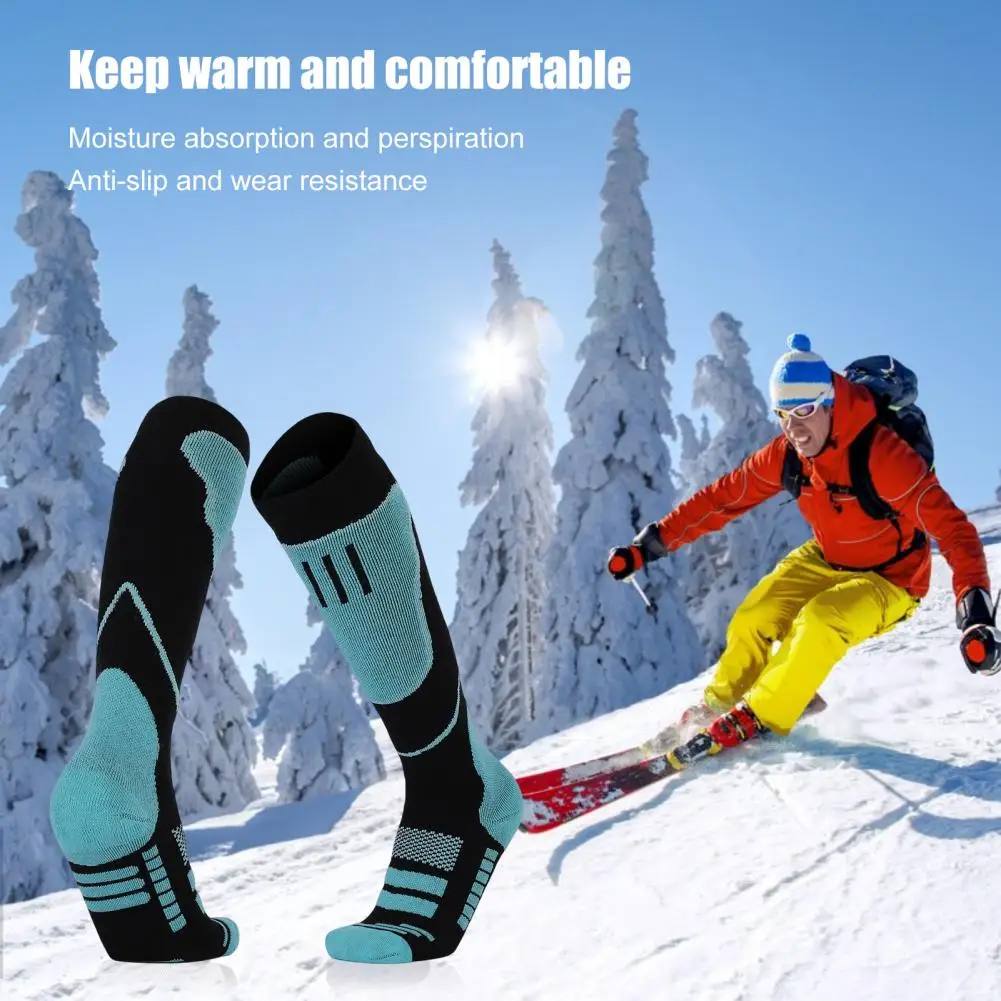 

1 Pair Windproof Snowboarding Socks Lock Temperature Knee High Climbing Socks Thermal Climbing Hiking Stockings