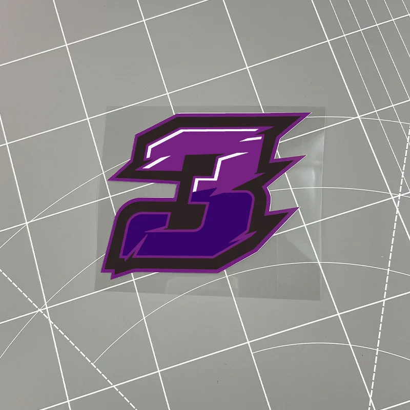 Purple Motorcycle Number Plate Sticker Waterproof Vinyl Decal for Fuel Tank Scooter Fairing Racing Helmet Decoration view 5