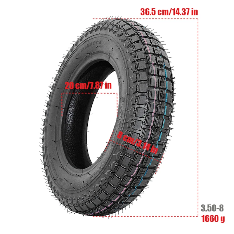 Pneus à tube de 3.50 à 8 pouces, pneu extérieur adapté aux petits pneus de vélo, pneu de moto