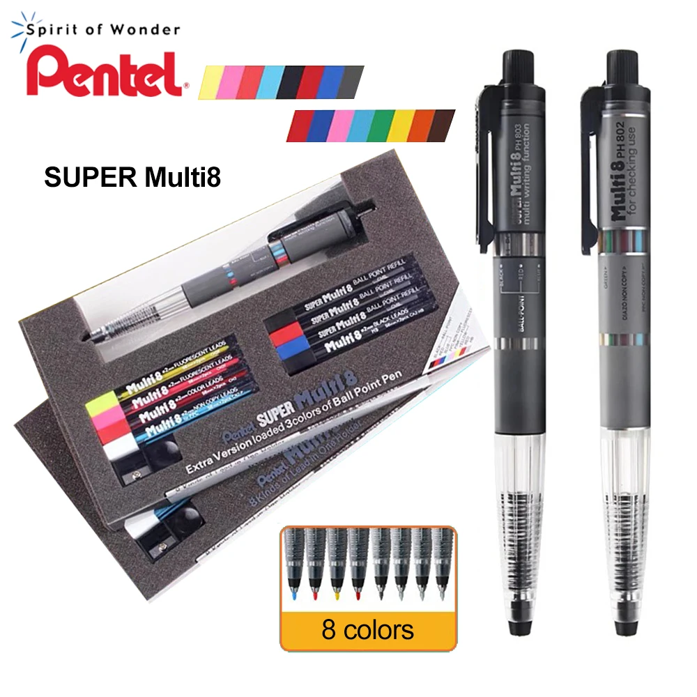 Japan Stationery Award Pentel Multi+8 Color Lead Mechanical Pencil Ballpoint Pen Multi Function Modules Painting Supplies