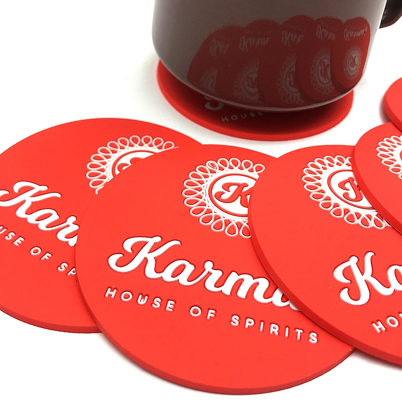 Eco-Friendly Silicone Glass Drink Cup Coasters Sets, Custom Logo, Mats, Pads, Promotion Gifts