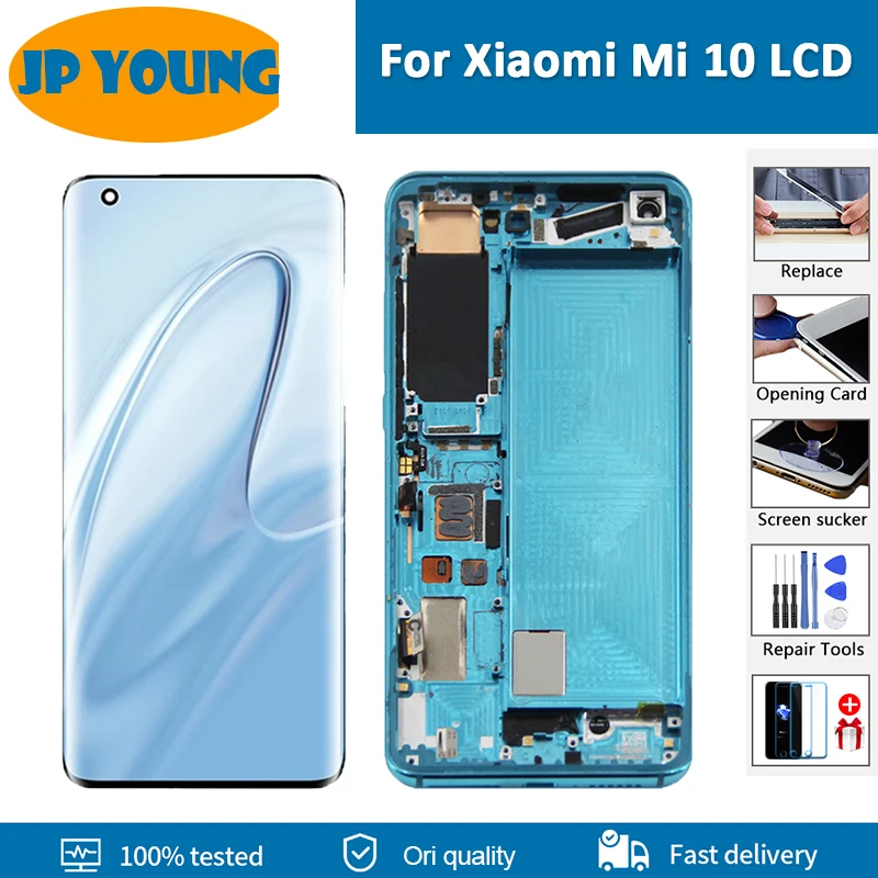 6.67\'\' AMOLED For Xiaomi Mi 10 LCD M2001J2G Display Touch Screen Digitizer Screen Assembly For Xiaomi Mi 10 Pro 5G LCD Replace