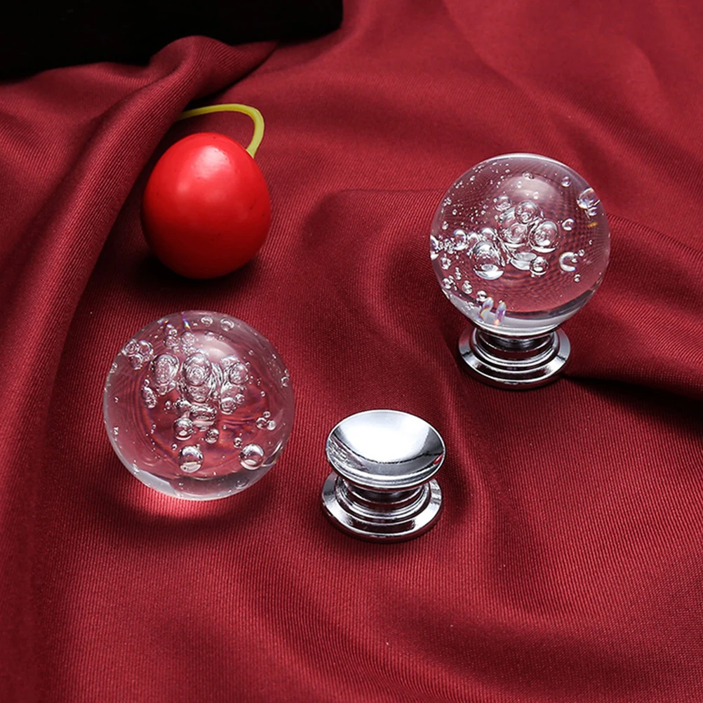 

4Pcs Crystal Knobs Round Round Drawer Knobs Drawer Zinc Alloy Pull Handles for Wardrobe Closets Cupboard Hardware