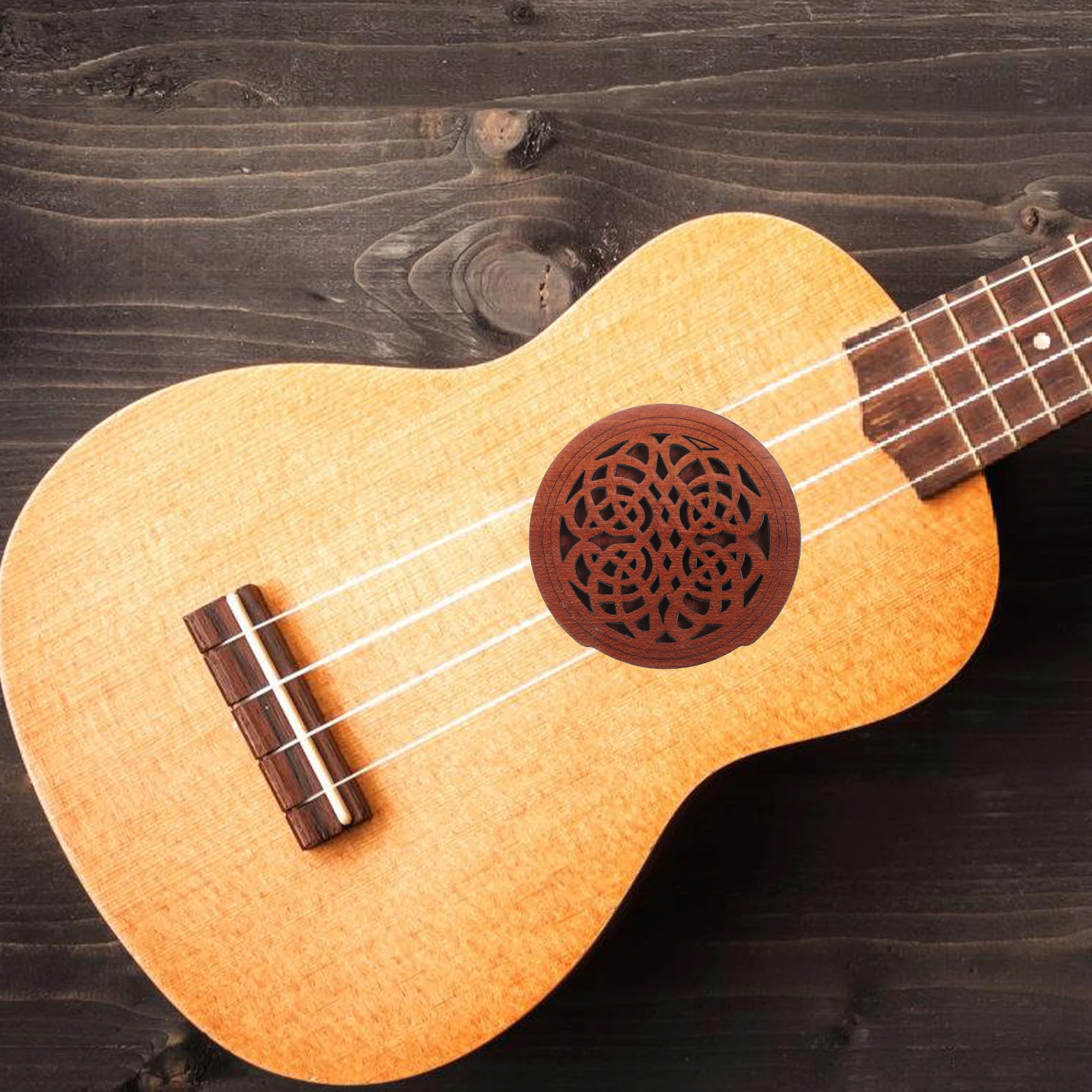 

Guitar Soundhole Cover Wood Crafted Smooth Texture Noise Reducing Decorative Guitar Parts Accessories for Acoustic Electric