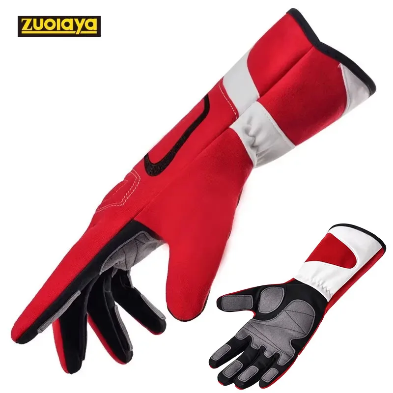 Long Karting Racing Gloves Silicone Non-slip Go Kart Race Gloves Off-road Vehicle Motorcycle Drift Sports Racing Glove