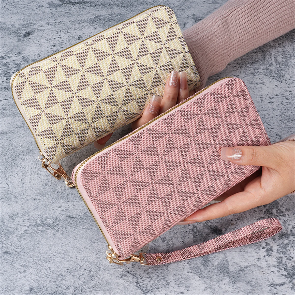 Cross-Border 2024 Spring New Men\'s and Women\'s Long Wallet Fashion Capacity Printing Coin Clutch Wallet Card Holder