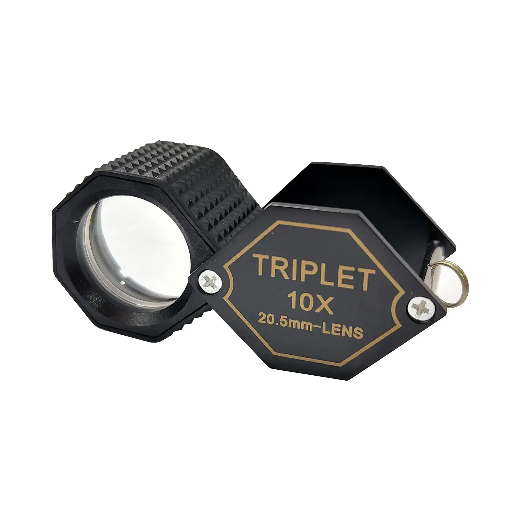 Hexagon 20.5mm Diameter 10x Loupe Triplet Gemstone Magnifier Diamond Grading Eye Magnifying Jewelry Identification Tools Lysuz