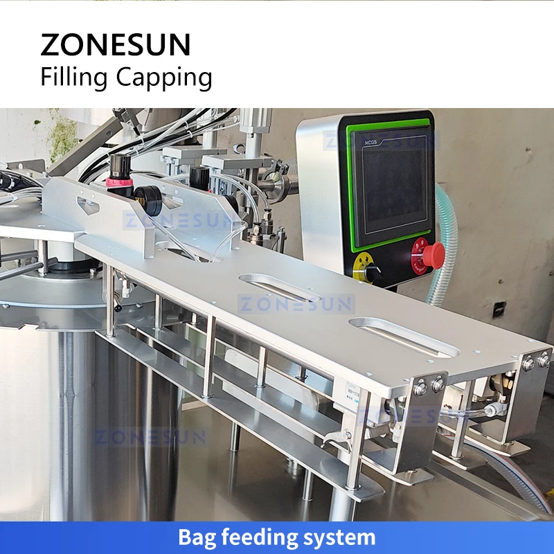 Zonesun ZS-ZLFC2 Rotary Filler and Capper Spout Pouch Filling and Capping Machine Stand Up Pouch Packaging Machine