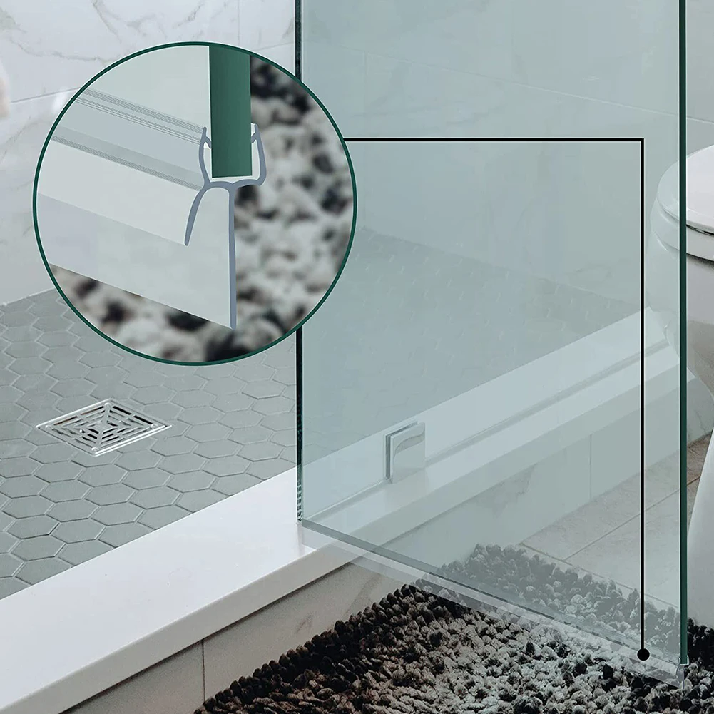 100cm Bathroom Shower Screen Door Seal Strip PVC 12/17/22/23mm Windproof Glass Door Bottom Water Blocking Seal Strips