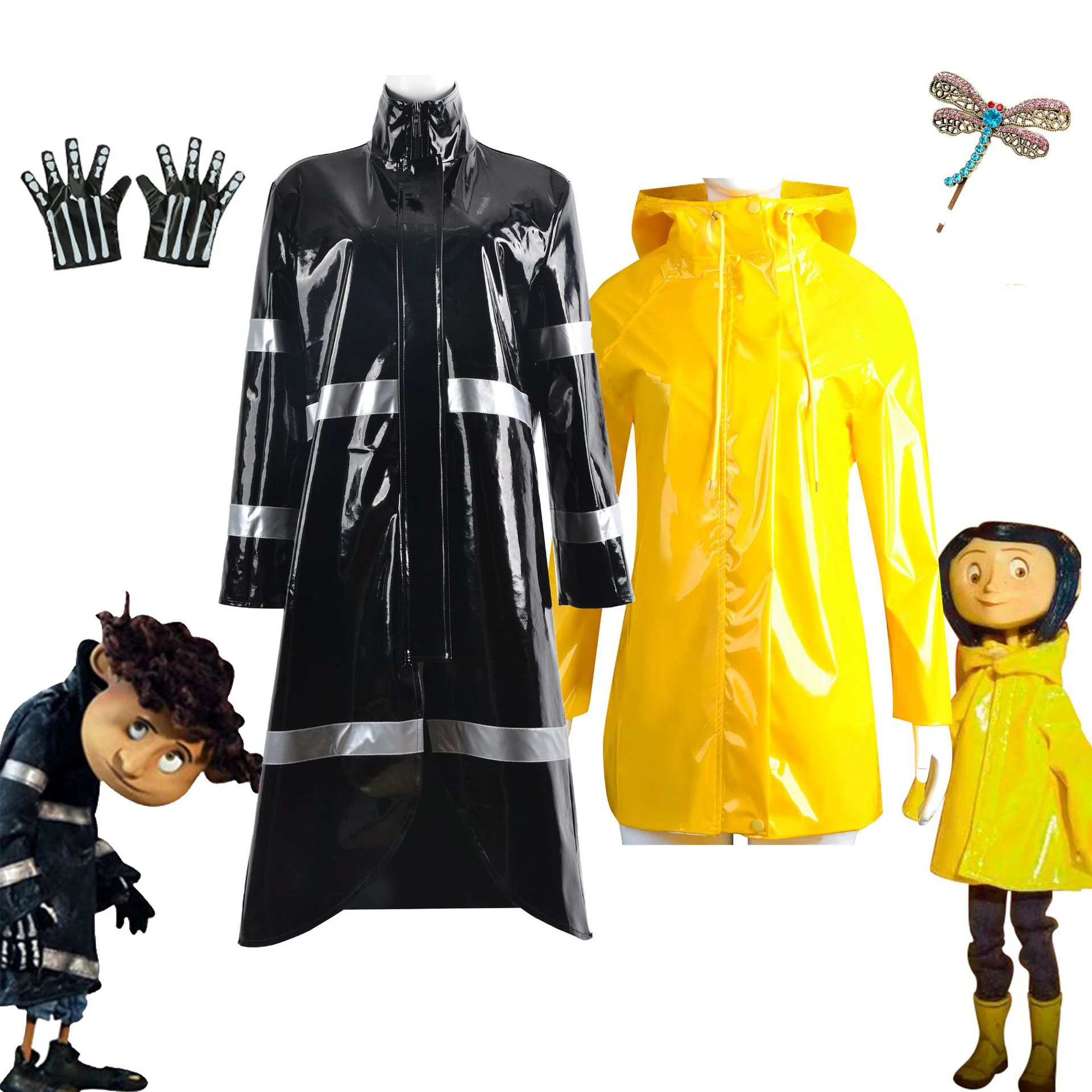 

Coraline Wybie Lovat Cosplay Costume Outfits Coraline Cosplay Hoodie Jacket Coat Halloween Party Carnival Suit Raincoat