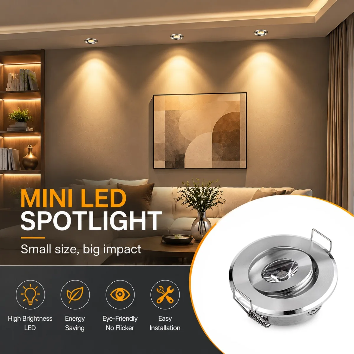 JOYINLED 3W AC90-260V/DC12V LED Ceiling Spot Light LED Ceiling Lights1/10PCS MINI Recessed LED Dimmable COB Downlight Outdoor