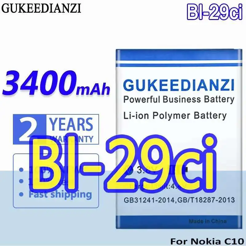 

For Nokia C10 High-Capacity BL-29Ci Mobile Phone Battery 3400Mah