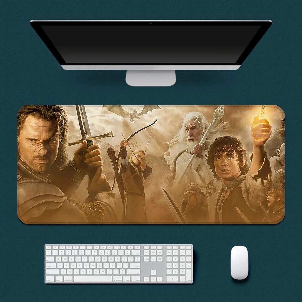 The L-Lord of the R-Rings Mousepad HD Printing Computer Gamers Locking Edge Non-slip Mouse Pad XXL90x40cm Keyboard PC Desk Pad