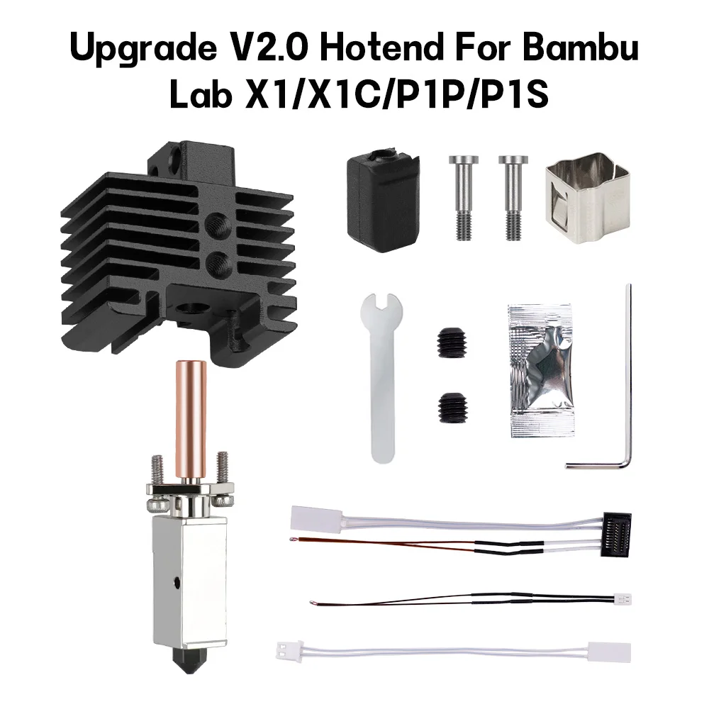 For Bambu Lab Hotend Upgrade TZ 2.0 Version Hardened nozzle bambulab Bi Metal Fit Bambulabs X1 X1C P1P P1S hotend P1P Thermistor