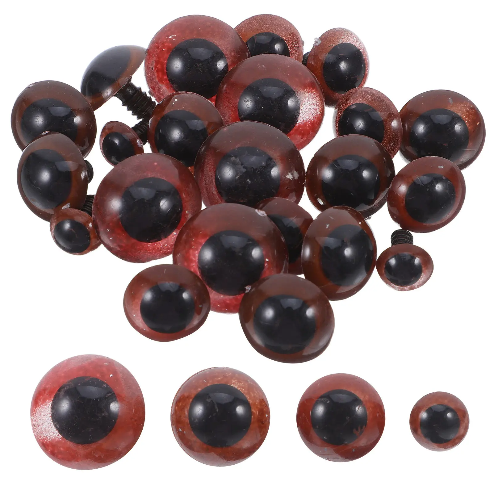 100Pcs Brown Plastic Safety Eyes Secure Fit Realistic Design Longlasting Material for Crochet Animals Crafting Supplies