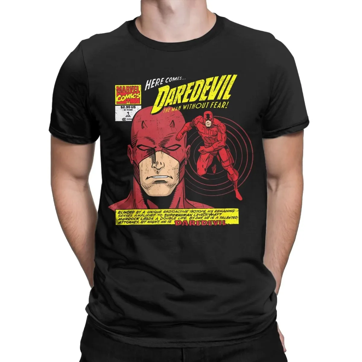 مارفل 2025 جديد حار حقيقي معتمد دارديفيل الكتاب الهزلي ولادة جديدة تي شيرت رجالي المسلسلات التلفزيونية مضحك طاقم الرقبة تي شيرت القطن