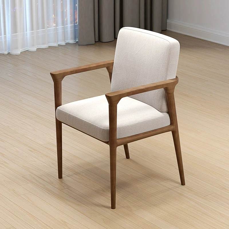 

Joylive Nordic Armchair With Armrests Solid Wood Chair Simple Dining Chair Study Soft Package Original Wood Desk And Chair