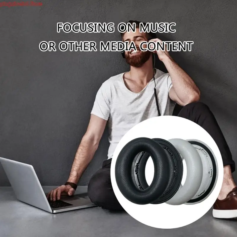 e8ba 1 زوج من وسادة الأذن الجلدية البديلة للسماعات اللاسلكية غطاء الأذن وسادة الأذن